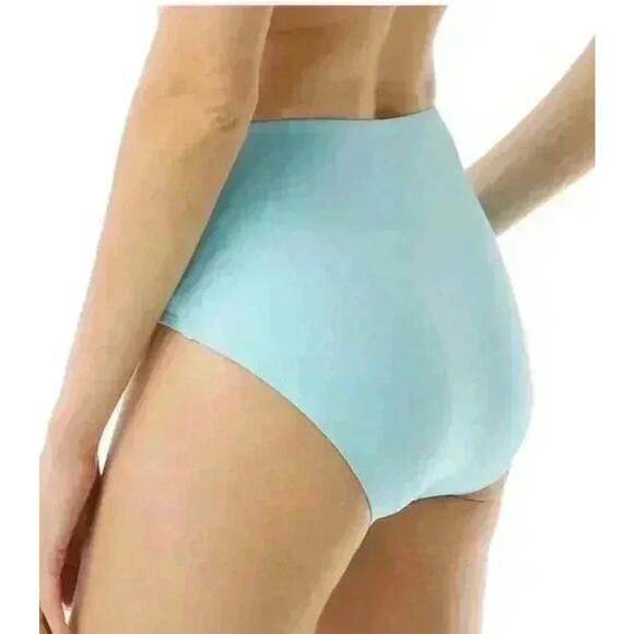 Kate Spade Wave Blue Heart Buckle Belted High-Waist Bikini Bottom XS NWT - Picture 2 of 2